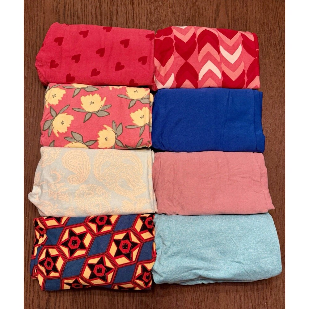 LuLaRoe OS One Size Leggings LOT OF 8 Colorful Fun Solids Prints Women's NWOT